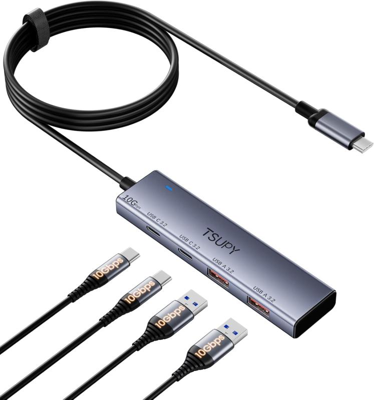 USB ハブ ポート拡張 延長ケーブル 高速転送 軽量 コンパクト MacBook/iMac/Sface Pro/PS4/ PS5/Xbox/DDに適用 テレワーク リモート 在宅勤務ゲームに最適USB ub