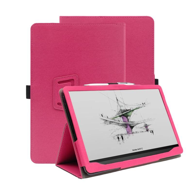 Cases - For BOOX Note Air 5 C ケース 10.3インチ カバー スタンド機能 角度調整 高級PU レザー 擦り傷防止 磁気吸着 全面保護 BOOX Note Air 5 C 保護ケース (レッド)