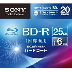 樂天商城 - SONY ビデオ用BD-R 追記型 片面1層25GB 6倍速 ホワイトプリンタブル 20枚パック 20BNR1VGPS6