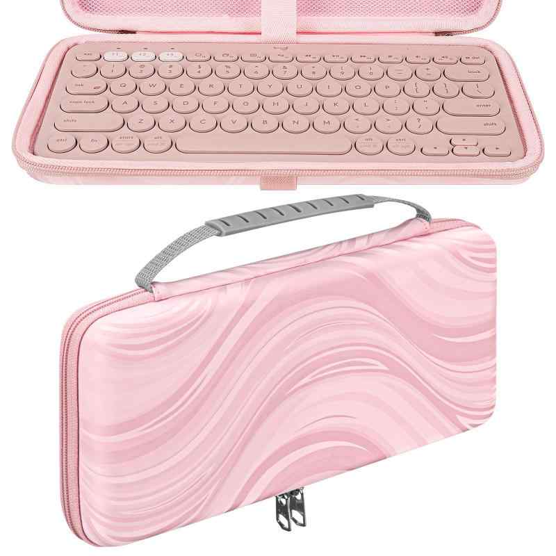 キーボード トラベルケース、ハードシェル保護ケース、ロジクール Logicool Pebble Keys 2 K380s/ ロジクール Logicool K380 対応 (ピンク)