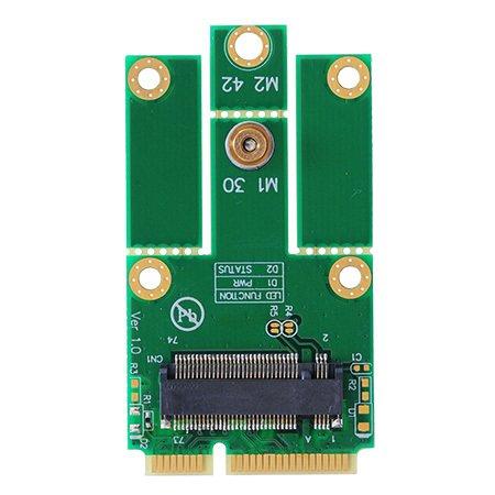 M.2（NGFF）→mini PCI express変換 WiFi Bluetooth WLAN 無線LANカードなど モジュール用変換アダプタ Key A