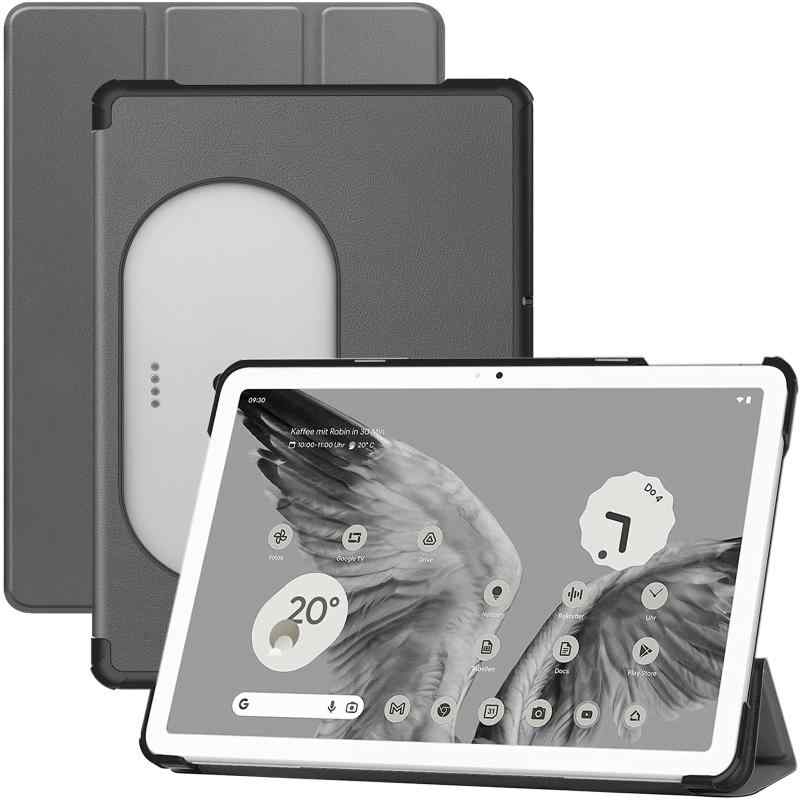 Google Pixel Tablet ケース リバウンド磁気 三つ折りスタンド スタンド機能付き PC+PUレザー+ミクロ繊維 ハードカバー タブレットケース 耐衝撃 軽量 汚れ防止 擦り傷防止 全面保護 pixel ta