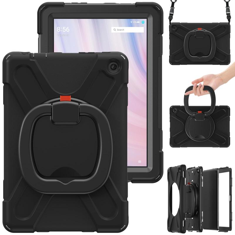 Fire D 10 インチ2023年型タブレット用の保護ケース 三重構造 防汚 防塵 防振 カバー 360度回転可能 ネックストラップ付の商品画像