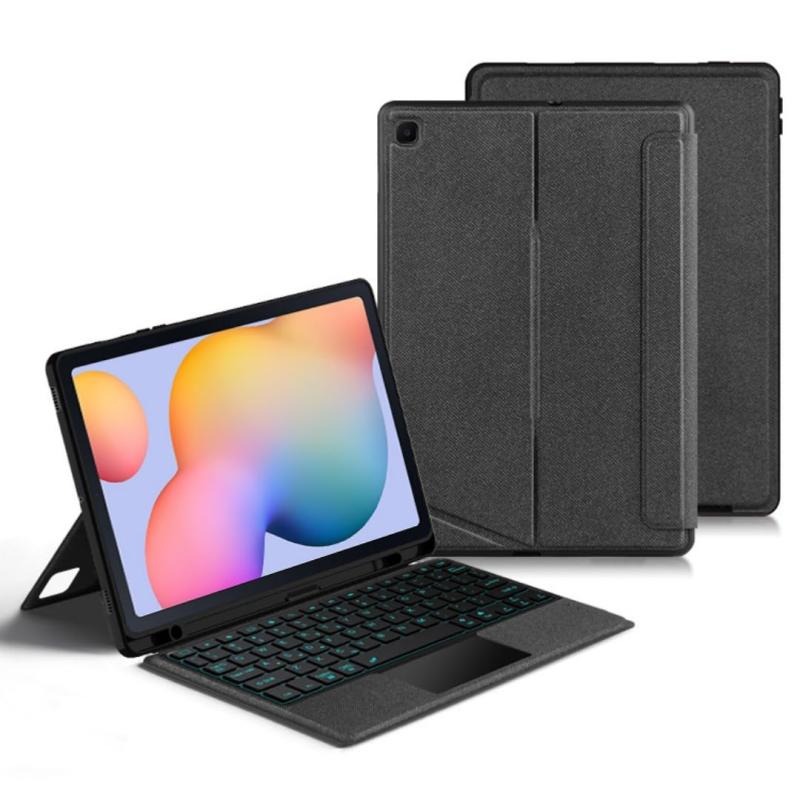 縦置き対応 Galaxy Tab S9 FE+ A9+ S6 Lite キーボード タッチパッド バックライト付き マグネット式 ケース 分離式 Galaxy S9 FE S8 キーボードケース 磁気吸着 トラックパッド付き