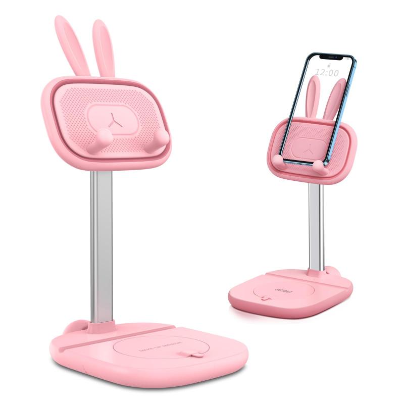 かわいいバニータブレットスタンド デスク用 高さ調節可能 スタンドホルダー ドック iPad Pro 9.7 10.5 12.9 Air Mini Kindle Nexus Tab 電子書籍リーダー対応 (4~13インチ)