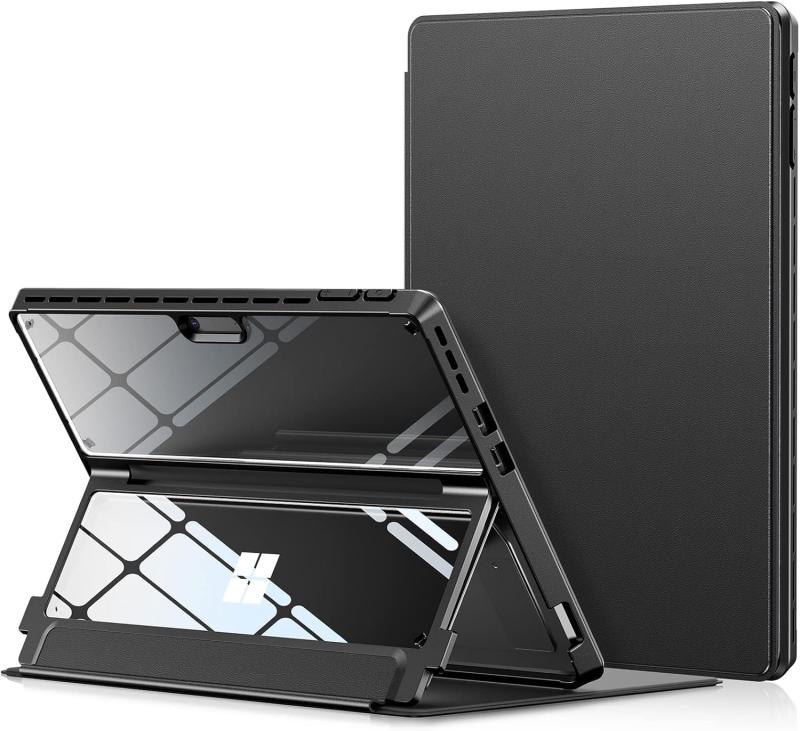 Sface Pro11 Pro10 Pro9 ケース 透明 クリア 手帳型 多角調整が可能で 全面保 ...