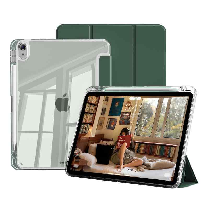 Panasonic - iPad 11世代 ケース A16 (11インチ、2025モデル) iPad 第10世代 (10.9インチ、2022モデル)専用 透明ケース ペン収納 オートウェイクアップ 背面硬質アクリル エアガードコーナー 耐衝撃 三つ折り