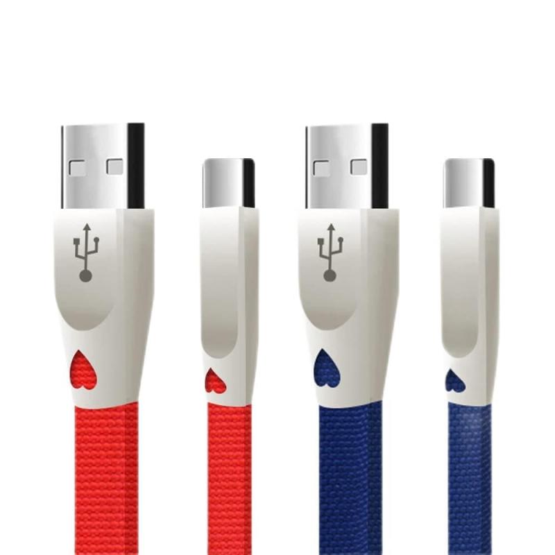 OPIACOM USB-A to USB-Cフラットケーブルレッド/3A急速充電1.1m 急速充電 高速通信 断線防止 A to C Xperia/Galaxy/LG/iPad Pro/MacBook その他 Android 等 USB-C機器対応 テレ