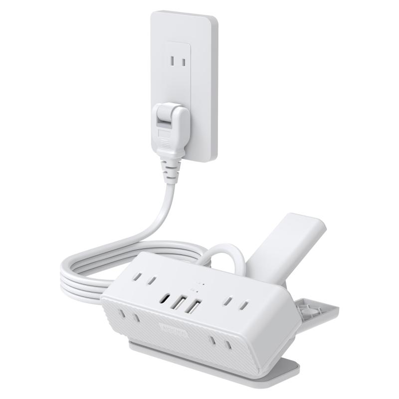 エムサイン() 電源タップ クリップ 延長コード usb付き 1個usb-c 2個usb-a 6個ac口 はさめる usb コンセント タップ テーブルタップ たこあしコンセント タコ足配線 分岐 スイングプラグ 壁掛