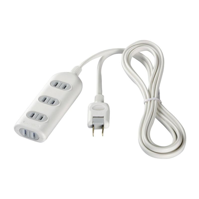 BUFFALO 2ピン式電源タップ 4個口 シャッター付 ホワイト BSTS24シリーズ