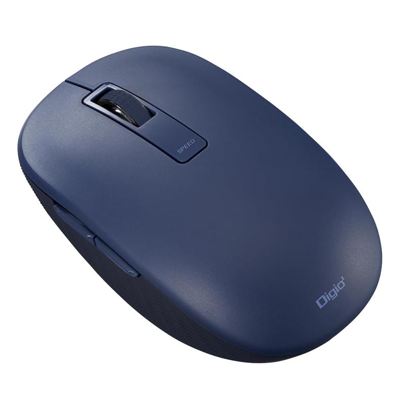 Digio2 Bluetooth 静音 5ボタン BlueLED マウス 高さを抑えたフォルム