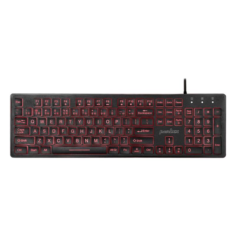 (ペリックス) PERIBOARD-317 バックライトキーボード 有線 バックライト USB接続 見やすい大きなプリントのキー使用 英語配列正規品