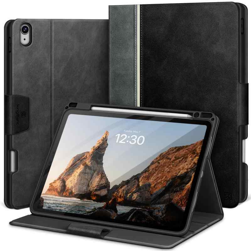 iPad Air 11インチ ケース (M3/M2、2025/2024)・iPad Air 第5/4世代 ケース (2022/2020) 10.9 インチ 手帳型 ペンシル収納 Apple Pencilのワイヤレス充電対応 ペンホルダー付き オートスリ