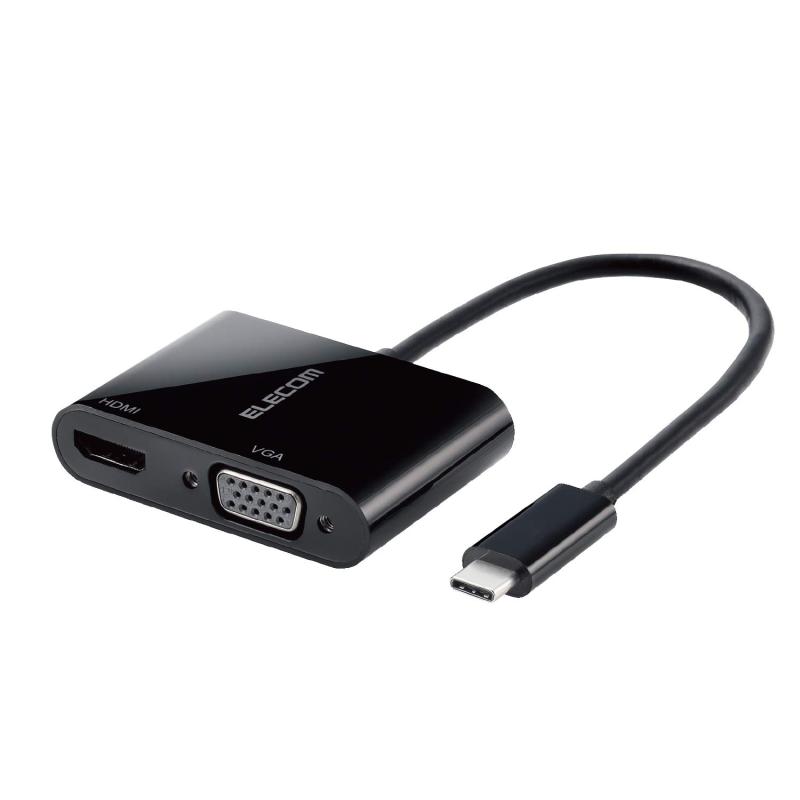 エレコム ドッキングステーション USB-C DMI 変換 TYPE-C - DMI & VGA (D-sub15ピン) 変換アダプタ ブラック AD-DMIVGA DMIケーブル セット