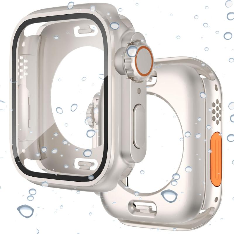樂天商城 - Ultra仮装防水ケース対応 Apple Watch Series 4/5/6/SE 40mm ケース 本体を全面保護 アップルウォッチ40mm 3in1 背面カバー ガラスフイルム 側面カバー 防曇 新型ケース スポーツ お風呂Apple Watch