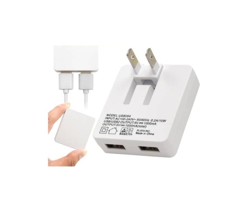 超急速充電 USB AC 変換アダプタ 1 コンセント 2ポート 急速 USB製品 同時充電 急速充電 コンパクト 携帯 持ち運び便利 旅行 外出 帰省 海外 出張 お出かけ 軽量 速い プラグ収納 折り畳み スイ