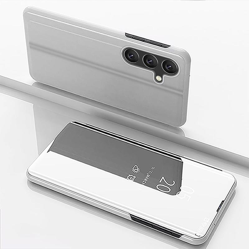 スマホ携帯ケースGalaxy S25専用透明 メッキミラー 窓 おしゃれ 手帳型 PUレザー カバー ...