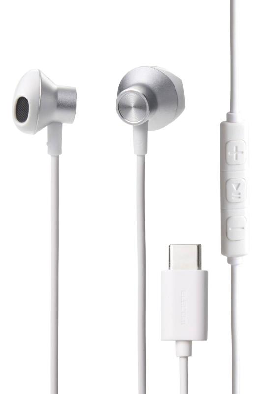 エレコム イヤホン Type-C 有線 インナーイヤー (セミオープン) 高耐久ケーブル 断線しにくい 音声と映像のズレなし 再生/音量調整コントローラー付き