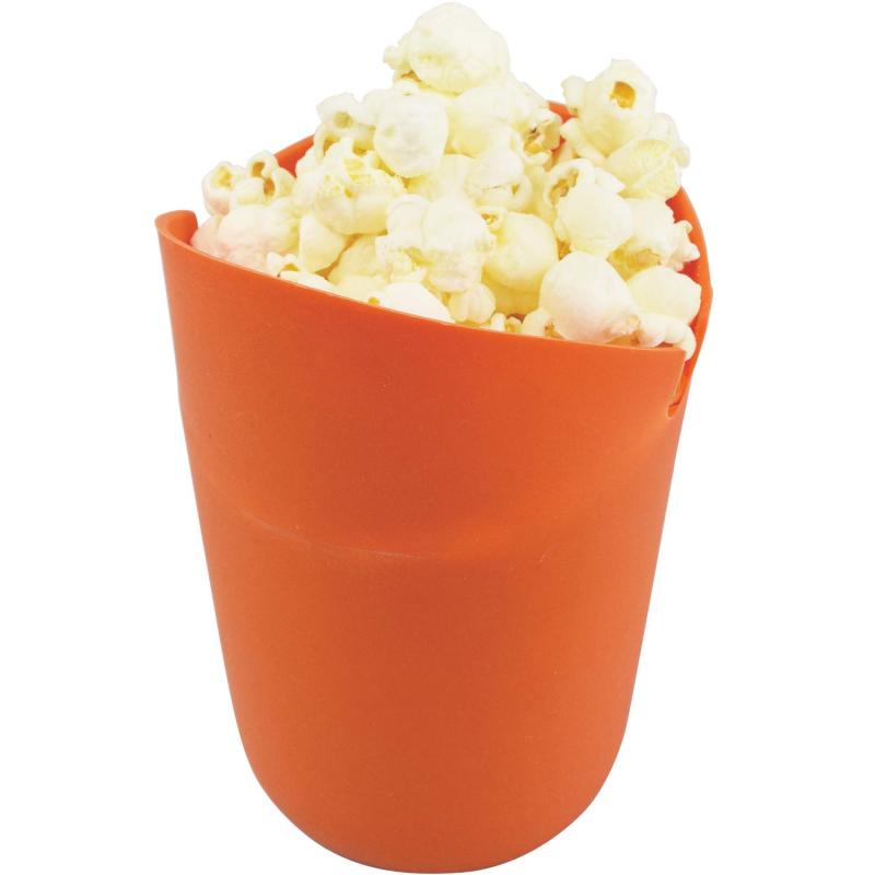 樂天商城 - ファイン ポップコーンメーカー 電子レンジ 調理 レンチン POPCORN 家庭用 手作り おやつ FIN-750 オレンジ 約上直径11×下直径8×高15cm
