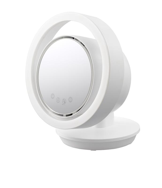 東芝 卓上扇風機 TF-14DT26 ホワイト DCモーター LEDライト ミラー付き