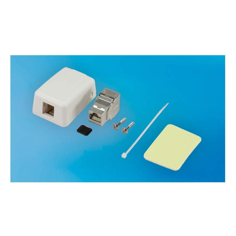 デンサン カテゴリー6A用マウントボックス(1P/シールドジャック付) LMB-6A-1K