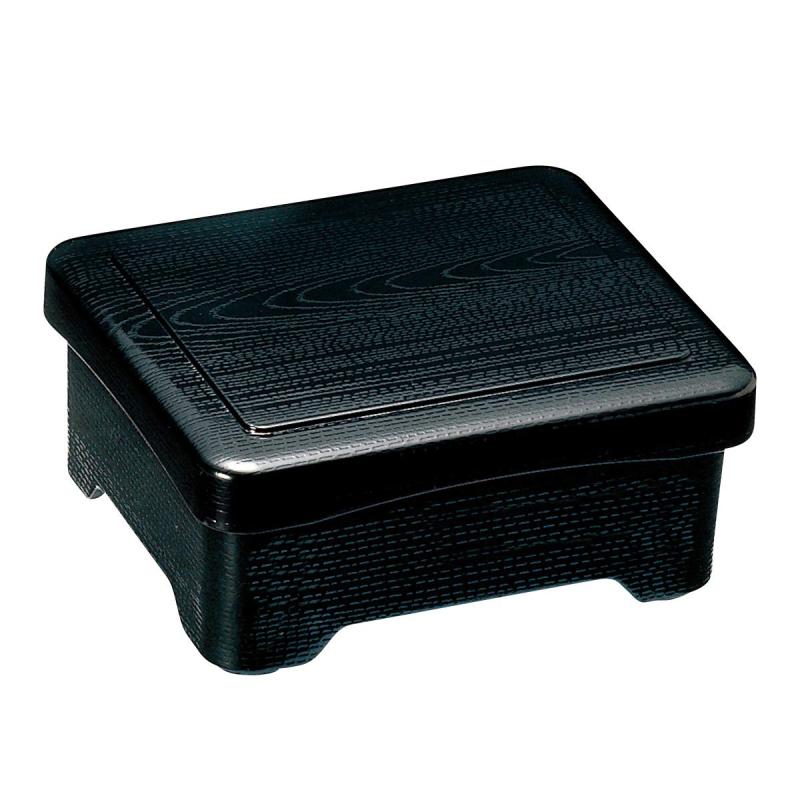 樂天商城 - 福井クラフト(Fukui Craft) 重箱 黒 16.8x14.3x7.2cm うなぎ の 器 うな重 耐熱 木目丼重 黒内朱 5-733-1