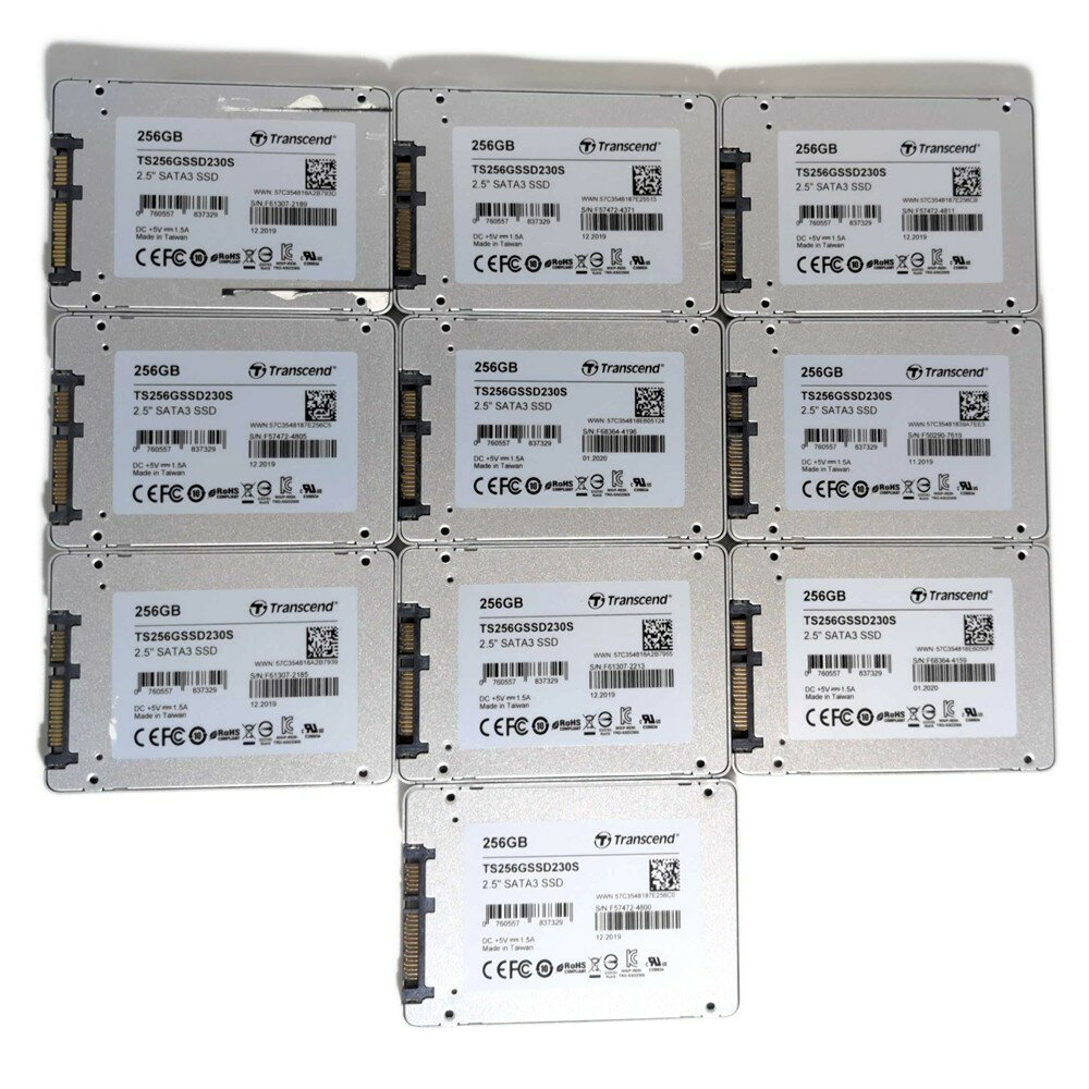 【中古】【フォーマット済】Transcend SATA SSD 256GB 10台セット