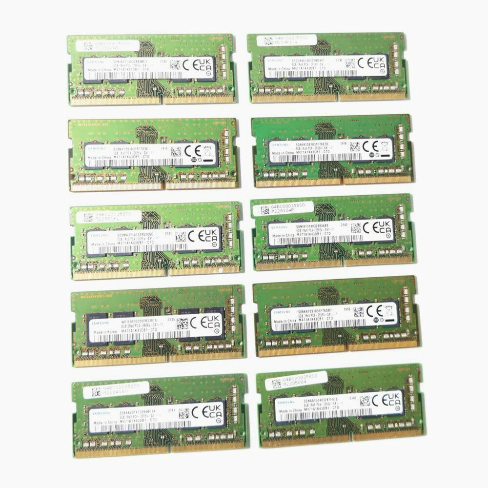 【中古】【フォーマット済】ノート用 PC4-21300(DDR4-2666) 8GB 10枚セット