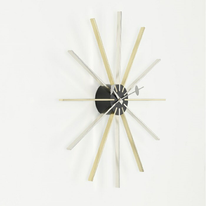 スタークロック Star Clock vitra ヴィトラ ジョージ・ネルソン George Nelson ミッドセンチュリー クローム ブラス ウォールデコ オフィス キッチン 子ども部屋 送料無料 おしゃれ 時計 壁掛け時計 [2]