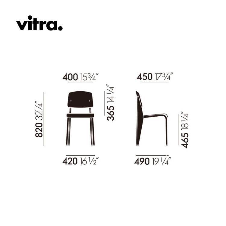 STANDARD スタンダードチェア ナチュラルオーク:Oak vitra ヴィトラ ジャン・プルーヴェ Jean Prouve おしゃれ デザイナーズ家具 送料無料 コルビジェ ペリアン ジャンヌレ ブルーマルクール [3]