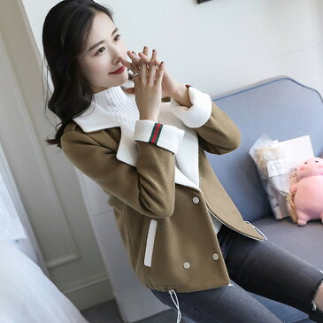 ウールジャケット女性の衣類2017秋と冬の新しい波韓国の短い段落緩いファッションの気質は高コートされた