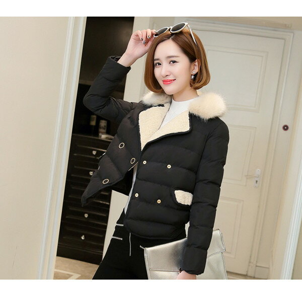 冬の新しい短い段落の綿韓国語韓国のセーターのドレスは、小さな綿のジャケットのジャケットです