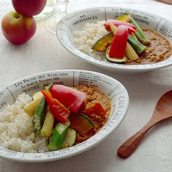 キャトルセゾン オールドメニュー オーバルボウル 24cm【カフェ　ビストロ風　日本製　食器　パスタ皿　カレー皿　陶磁器　陶器　ギフト　結婚祝い　引越祝い】