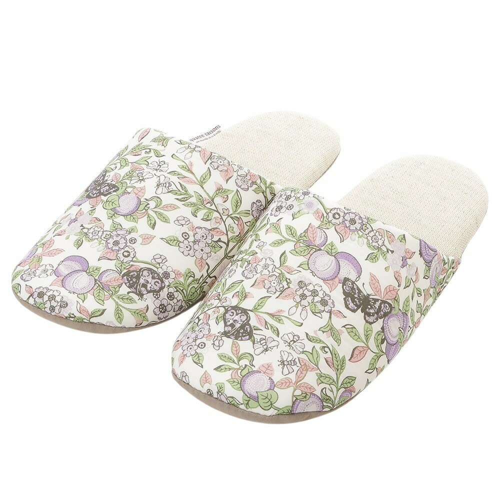 リバティオーチャードスリッパ　パープル【キャトル・セゾン別注仕様】