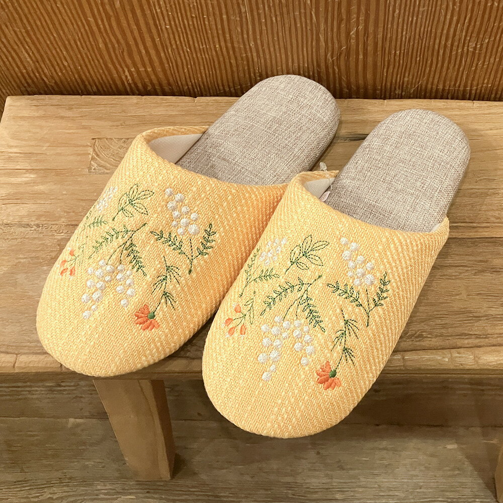 ミモザブロドリースリッパ　イエロー