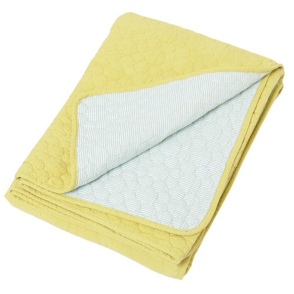 ポルカリーニュ シングルキルトケット イエロー 140×200cm【キャトル・セゾンオリジナル】
