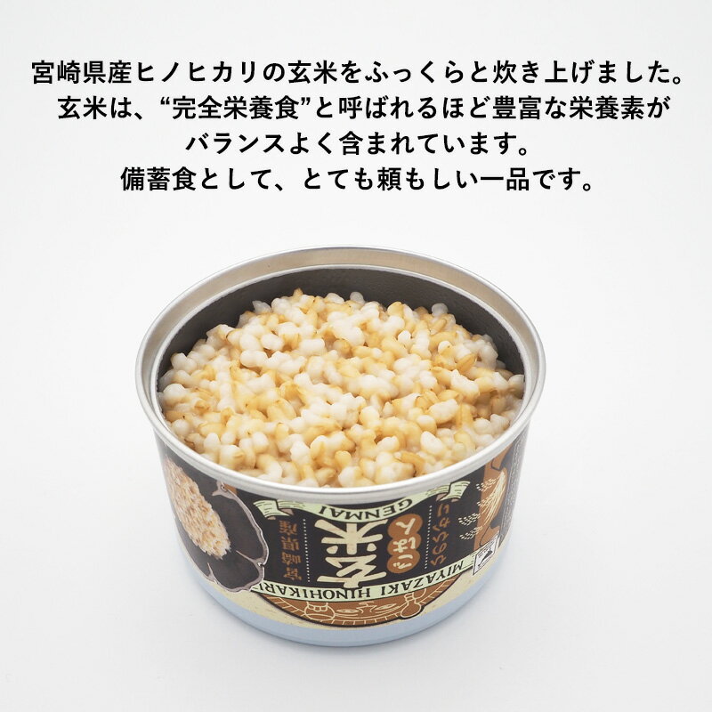 缶詰 宮崎県産ひのひかり玄米ごはん 24個1ケースセット | 非常食 保存食 長期保存 長期保存食品 ごはん ご飯 缶詰ごはん 備蓄食品 防災 長期 保存 食 非常用食品 災害食 防災グッズ食品 防災非常食 常温 防災用品 備蓄用 缶詰め 玄米ご飯 ヒノヒカリ 備蓄 常温保存 食料