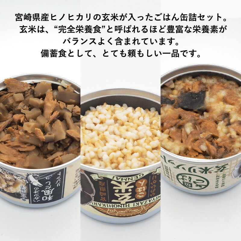 缶詰 3種類×2個 6個セット 宮崎産玄米ごはん 宮崎海洋焼さばリゾット 宮崎海洋ハガツオの和風だしリゾット | 非常食 保存食 長期保存 長期保存食品 缶詰ごはん 備蓄食品 防災 長期 保存 食 非常用食品 災害食 常温 備蓄用 缶詰め 備蓄 常温保存 ご飯 ローリングストック
