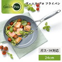 グリーンパン GREENPAN ヴェニス プロ フライパン 24cm IH/ガス火対応 | セラミックコーティング 洗いやすい Wood be セラミックフライ...