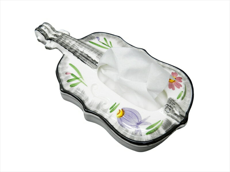 瀬戸焼で作られたバイオリン型のポケットティッシュケースです。職人による手作業の風合いあるケースとなっています。ブランド：瀬戸焼音楽時計生産地：愛知県瀬戸市（本体）製造年：2020年デザイン：マジョリカ/ローズ大きさ：高さ10cm×幅20cm...