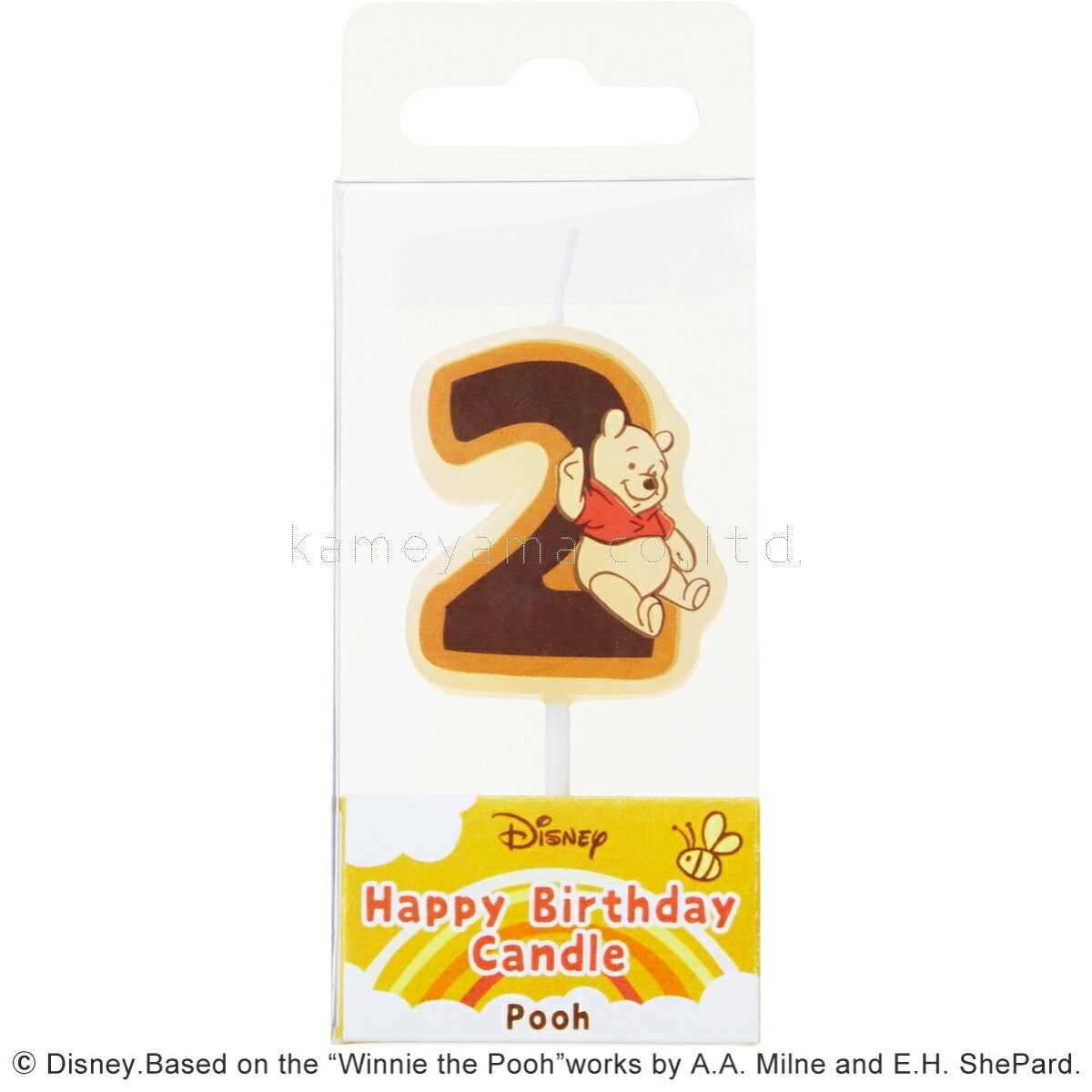 ディズニー キャラクター ナンバーキャンドル 「くまのプーさん 2 」1個 (カメヤマキャンドル)