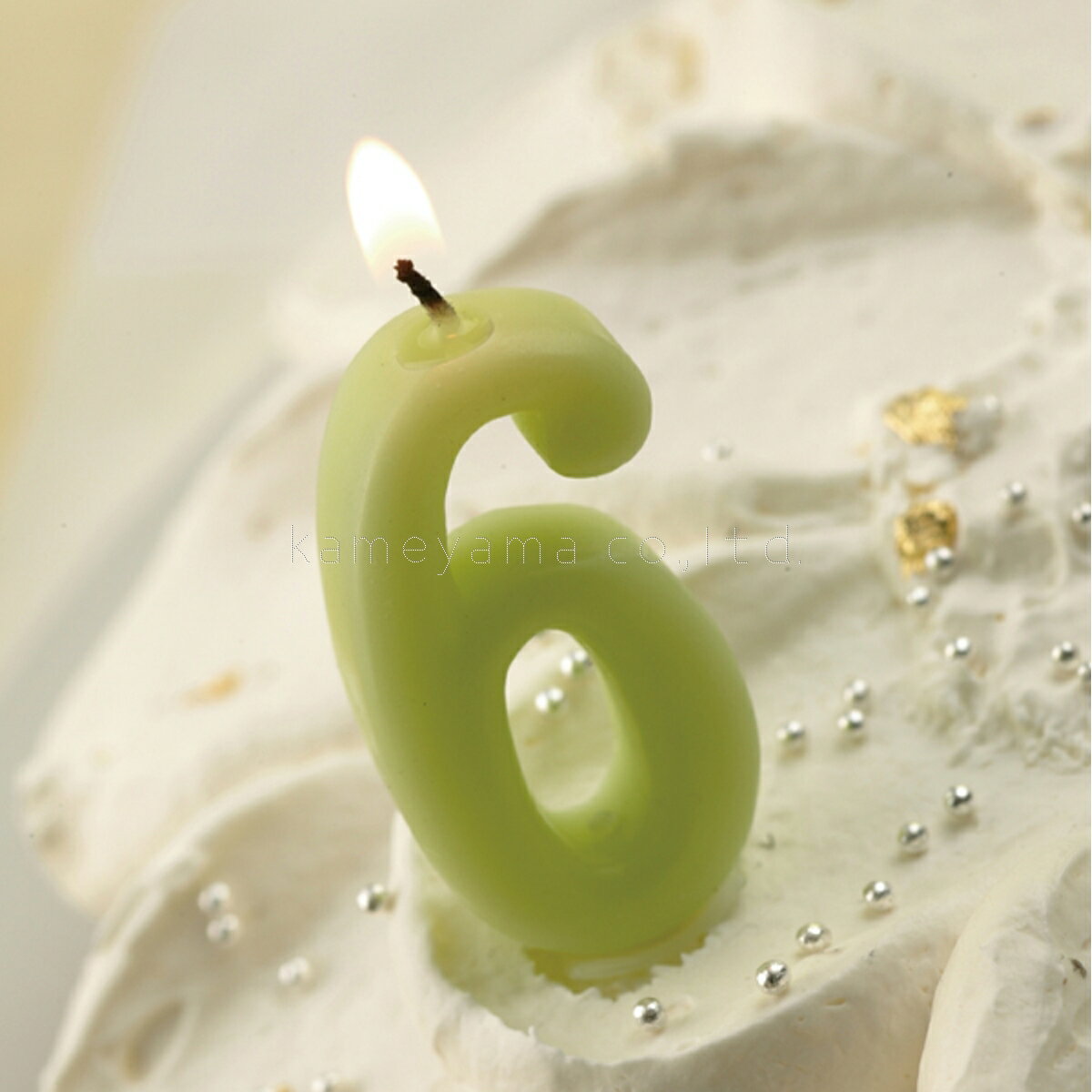 kameyama candle カメヤマ ナンバーキャンドル パステル6番　ライトグリーン