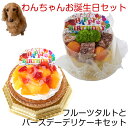 わんちゃんお誕生日ディナーセット フルーツタルトとバースデーデリケーキセット 送料無料(※一部地域除く)