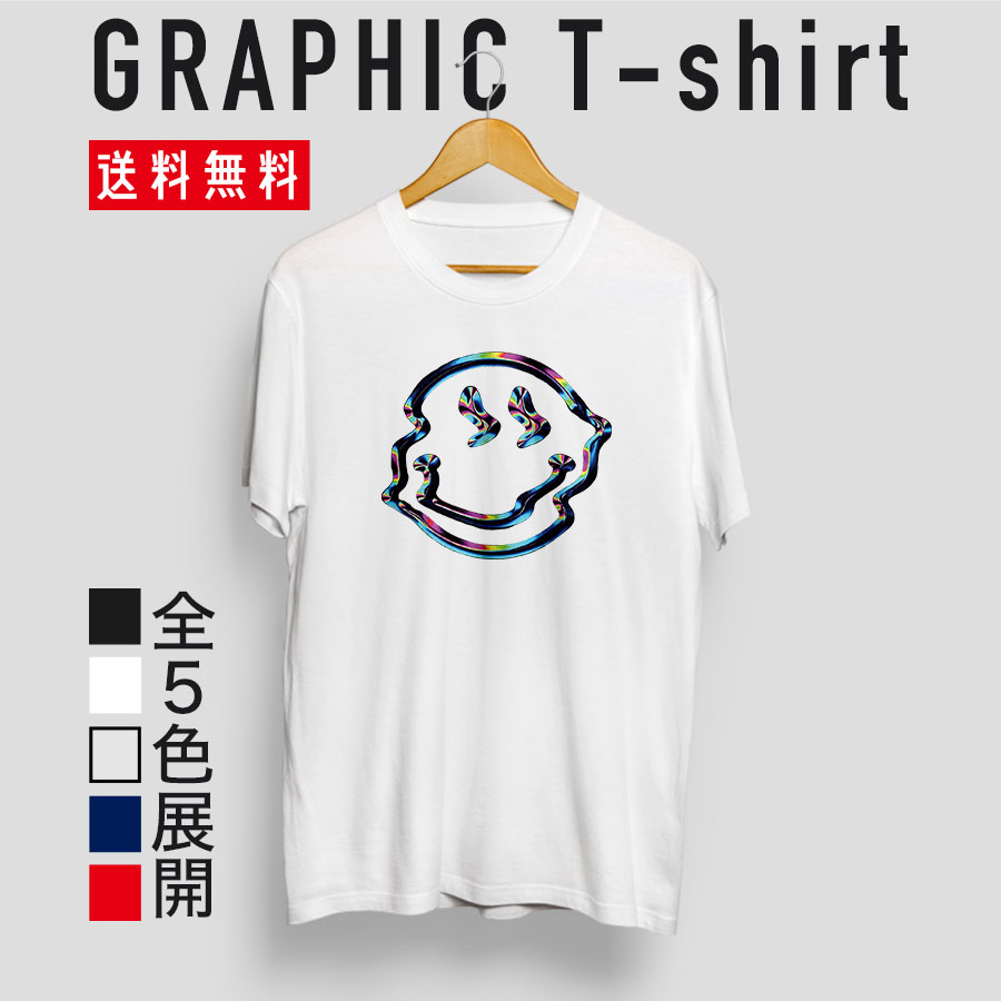乐天商城 - quebra ケブラ ニコちゃん Tシャツ ストリート グラフィックデザイン おしゃれ かわいい プレゼント オールシーズン 春夏 ユニセックス 男女共用