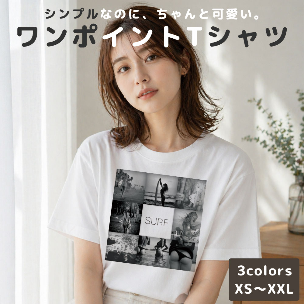 乐天商城 - Tシャツ レディース 半袖 カジュアル 大人かわいい 大人 トップス tシャツ メンズ ユニセックス おしゃれ 半袖 tシャツ ペア カップル 綿100% カットソー ブランド プリント Tシャツ ペア サーフ SURF 夏 ハワイ コラージュ セクシー モノクロ 写真
