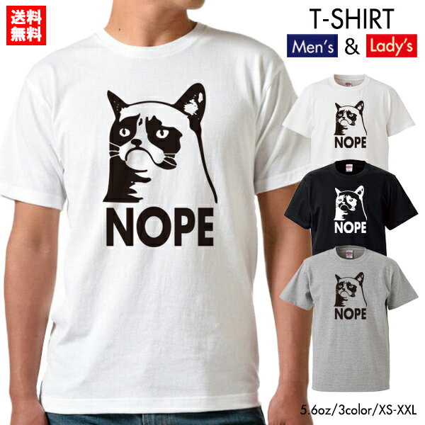 乐天商城 - quebra ケブラ Tシャツ カットソー NOPE 猫 CAT 可愛い ストリート おしゃれ オールシーズン 春夏 ユニセックス 男女共用