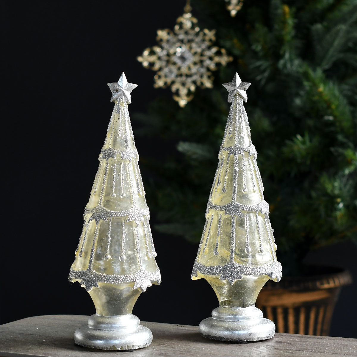 LEDアクリルテーパーツリーオブジェ Sサイズ 8095【クリスマス Christmas Xmas オブジェ 飾り 装飾 雑貨 ディスプレイ おしゃれ LEDライト ツリー 電池式】006