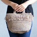 【SALE 80】※OUTLET訳あり品 商品の色目が若干色あせています。 ベージュのみ RAFFIA フリンジ トートバッグ プラージュ 107032【Viva La Vida ラフィアフリンジ ハンドバッグ トートバッグ レディースバッグ おしゃれ 鞄】