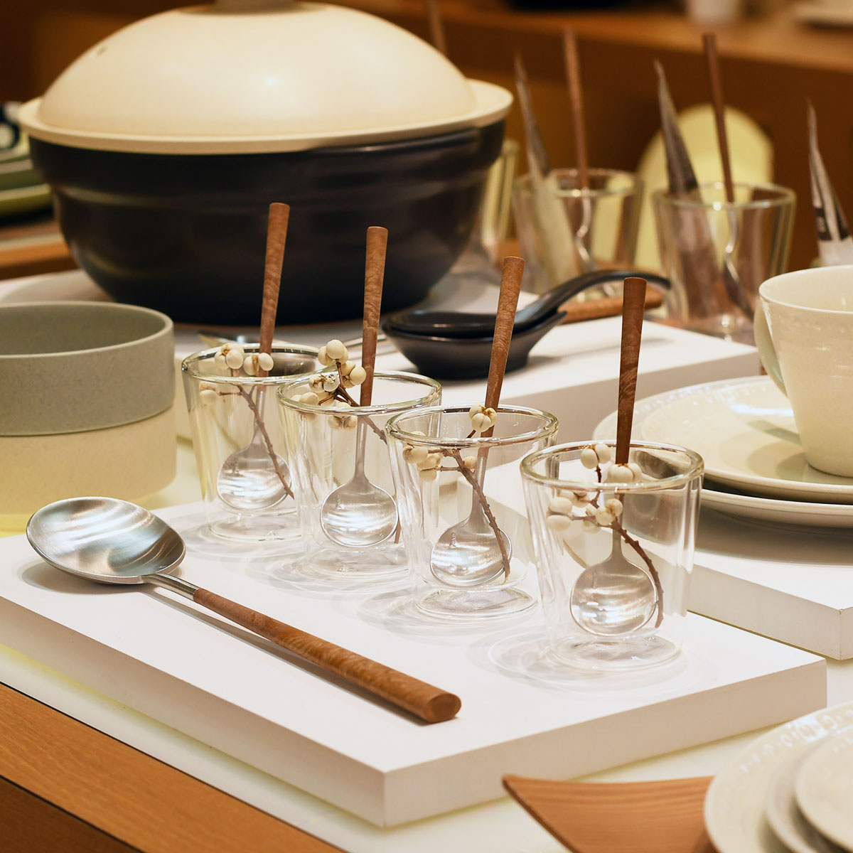 樂天商城 - 【取り寄せ商品】【メール便可】【クリックポスト便可】 horeca POLA Marble デザートスプーン　2色（マット/キャメルブラウン、マット/フォレストグリーン）【ポルトガル製】　BI309-DS/BI409-DS