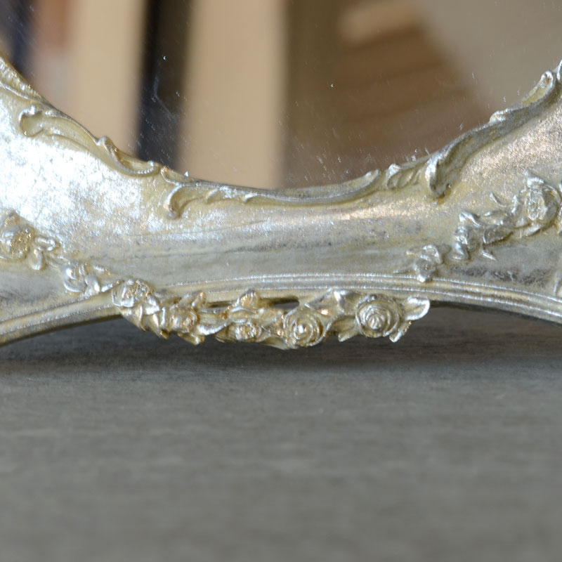 【OUTLET HM32 訳あり品】アンティークシルバーローズミラー 6539】 [3]